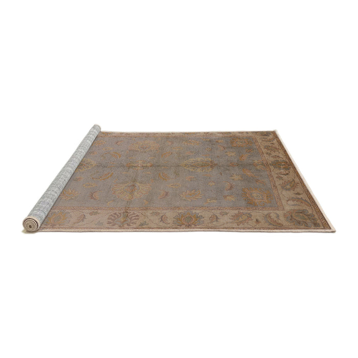 Sideview of Machine Washable Industrial Modern Dark Almond Brown Rug, wshurb2890