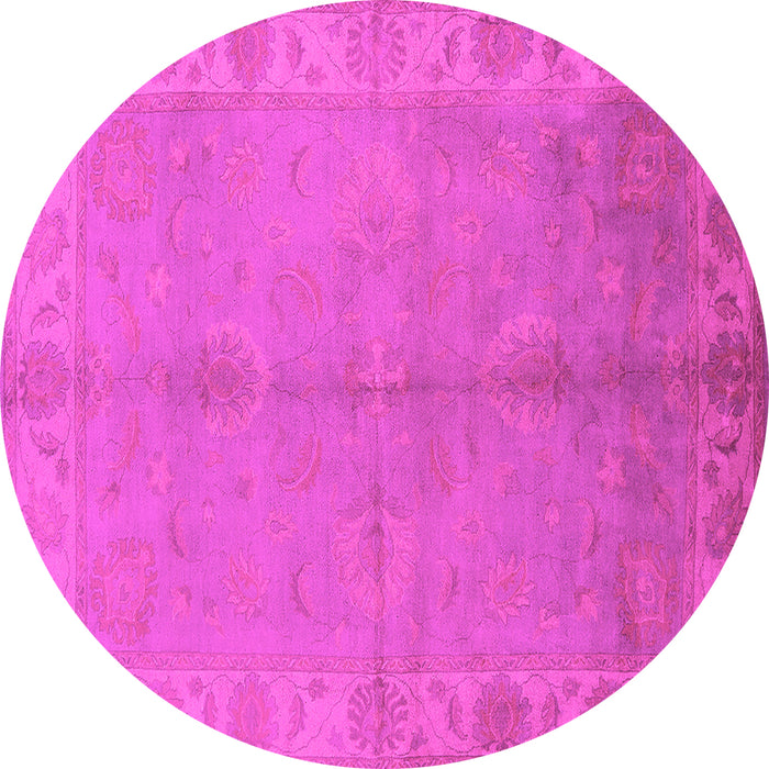 Round Oriental Pink Traditional Rug, urb2890pnk