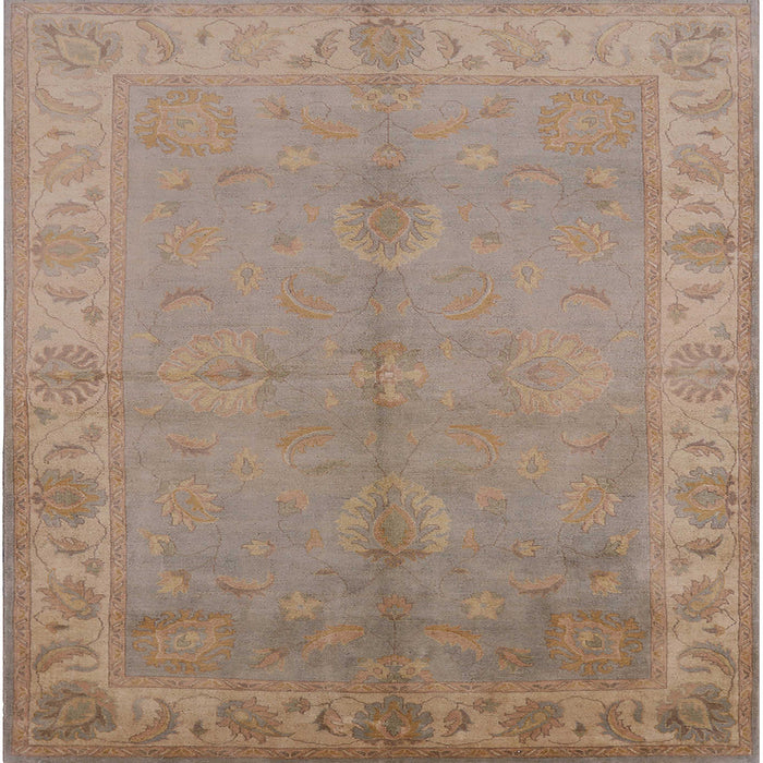 Square Mid-Century Modern Dark Almond Brown Oriental Rug, urb2890