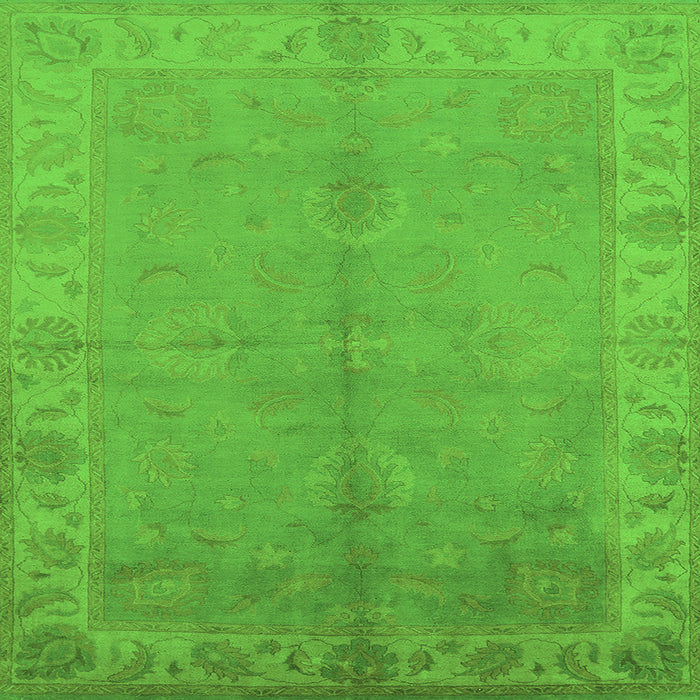 Square Oriental Green Traditional Rug, urb2890grn