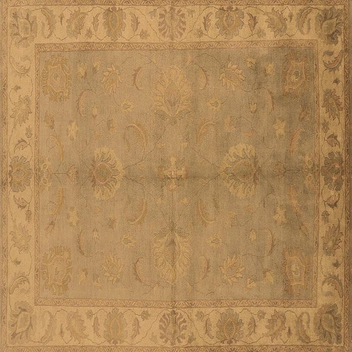 Square Machine Washable Oriental Brown Traditional Rug, wshurb2890brn