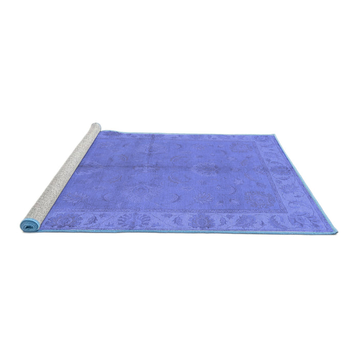 Sideview of Machine Washable Oriental Blue Traditional Rug, wshurb2890blu