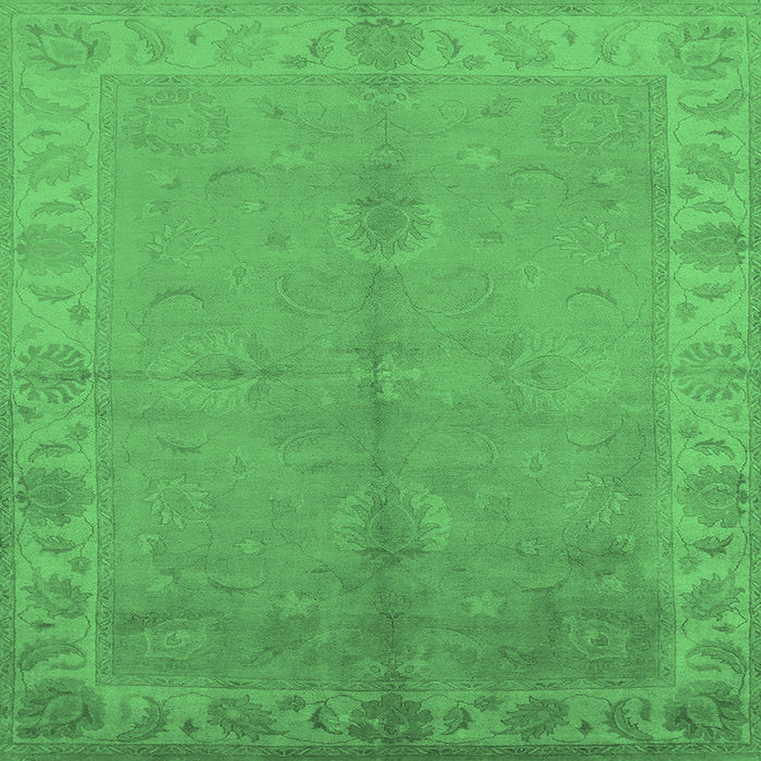 Square Oriental Emerald Green Traditional Rug, urb2890emgrn