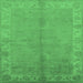 Square Oriental Emerald Green Traditional Rug, urb2890emgrn