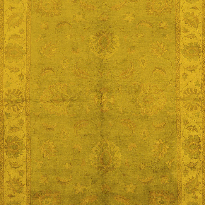 Machine Washable Oriental Yellow Traditional Rug, wshurb2890yw