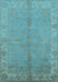 Machine Washable Oriental Light Blue Traditional Rug, wshurb2890lblu