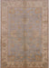 Mid-Century Modern Dark Almond Brown Oriental Rug, urb2890
