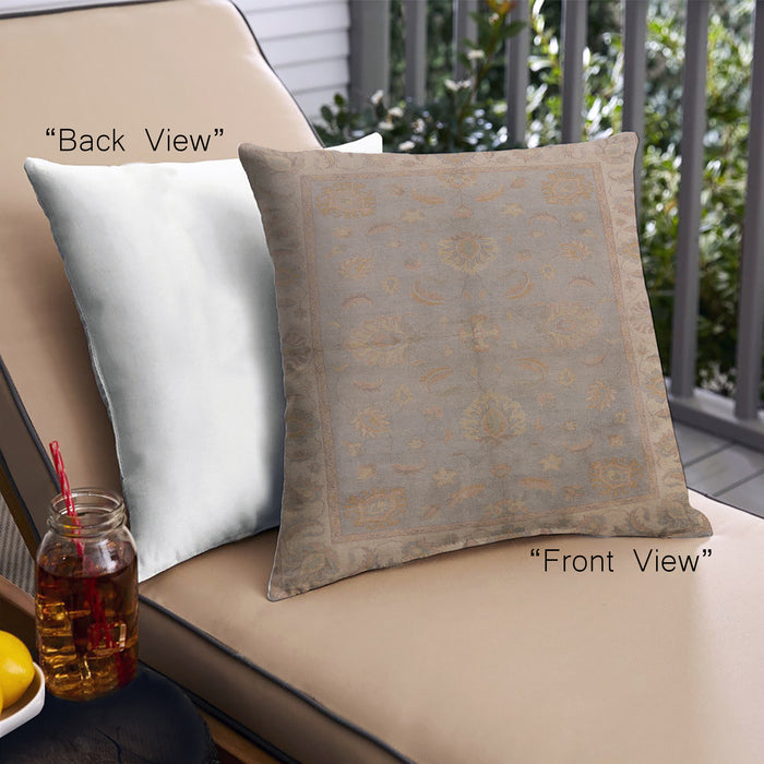 Front View of Mid-Century Modern Urban Square Dark Almond Brown Throw Pillow, 18 inch by 18 inch, pwurb2890