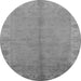 Round Machine Washable Oriental Gray Traditional Rug, wshurb2890gry