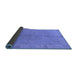 Sideview of Oriental Blue Traditional Rug, urb2890blu