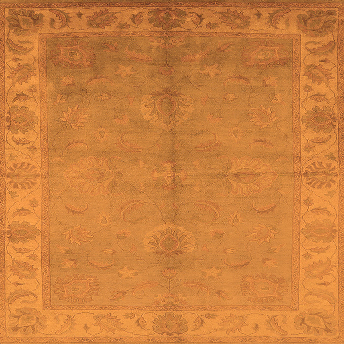 Square Machine Washable Oriental Orange Traditional Area Rugs, wshurb2890org
