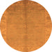 Round Machine Washable Oriental Orange Traditional Area Rugs, wshurb2890org