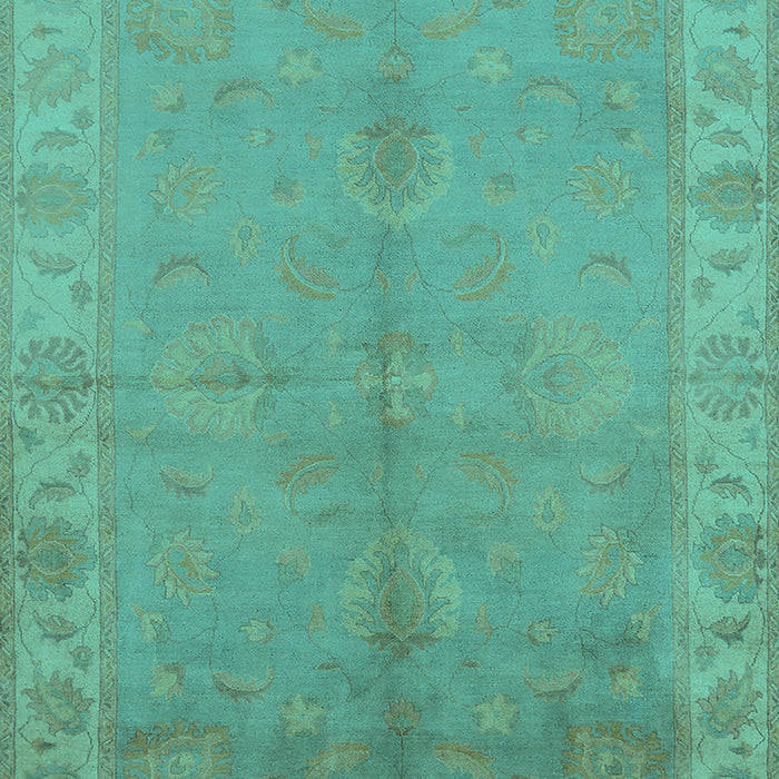 Machine Washable Oriental Turquoise Traditional Area Rugs, wshurb2890turq