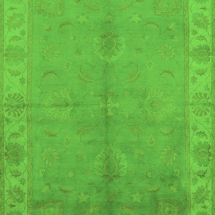 Machine Washable Oriental Green Traditional Area Rugs, wshurb2890grn