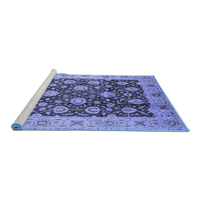 Sideview of Machine Washable Oriental Blue Traditional Rug, wshurb2891blu