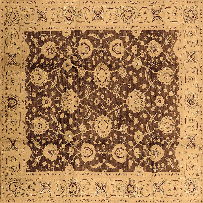 Square Oriental Brown Traditional Rug, urb2891brn