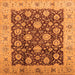 Square Machine Washable Oriental Orange Traditional Area Rugs, wshurb2891org