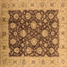 Square Machine Washable Oriental Brown Traditional Rug, wshurb2891brn