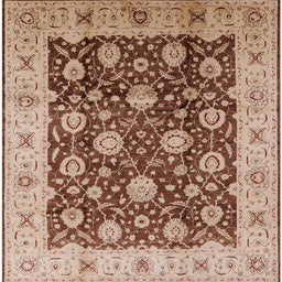 Square Machine Washable Industrial Modern Brown Rug, wshurb2891