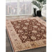Mid-Century Modern Brown Oriental Rug in Family Room, urb2891