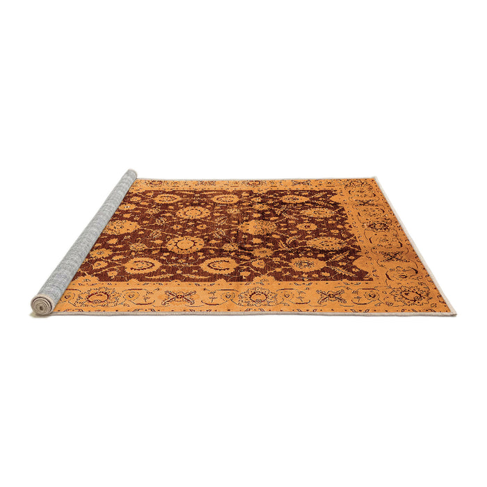Sideview of Machine Washable Oriental Orange Traditional Area Rugs, wshurb2891org