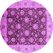 Round Oriental Purple Traditional Rug, urb2891pur