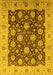 Machine Washable Oriental Yellow Traditional Rug, wshurb2891yw