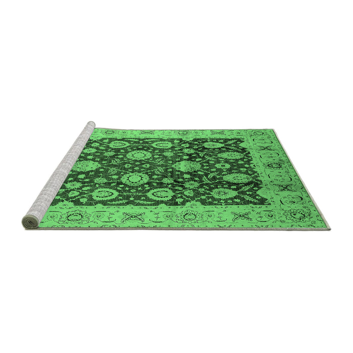 Sideview of Machine Washable Oriental Emerald Green Traditional Area Rugs, wshurb2891emgrn