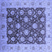 Square Oriental Blue Traditional Rug, urb2891blu