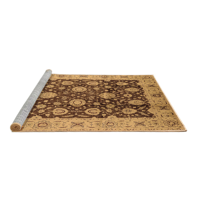 Sideview of Machine Washable Oriental Brown Traditional Rug, wshurb2891brn