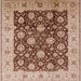 Square Mid-Century Modern Brown Oriental Rug, urb2891