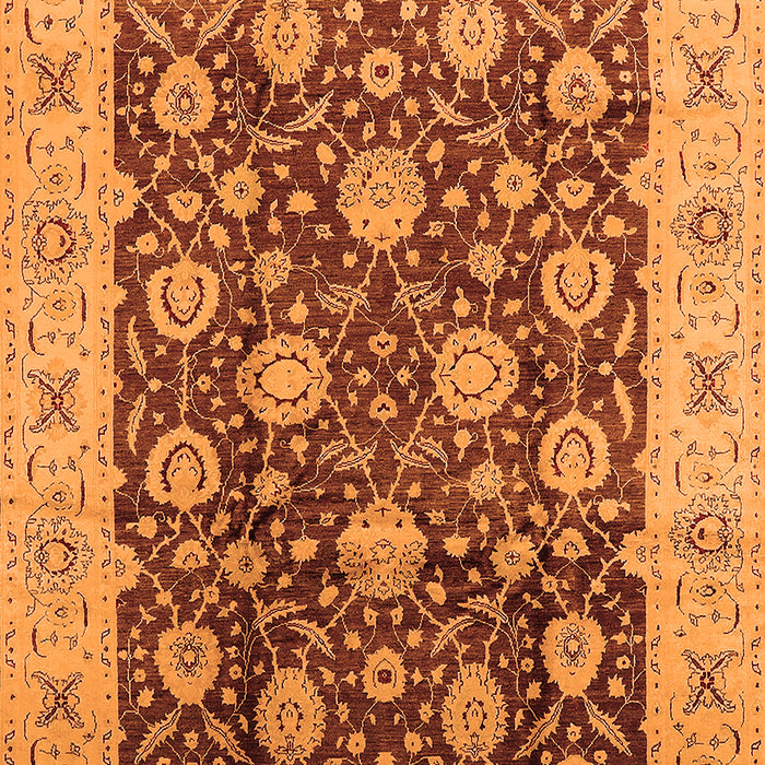 Machine Washable Oriental Orange Traditional Area Rugs, wshurb2891org