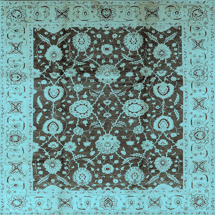 Square Oriental Light Blue Traditional Rug, urb2891lblu