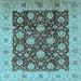 Square Oriental Light Blue Traditional Rug, urb2891lblu