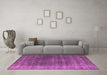 Machine Washable Oriental Pink Industrial Rug in a Living Room, wshurb2892pnk