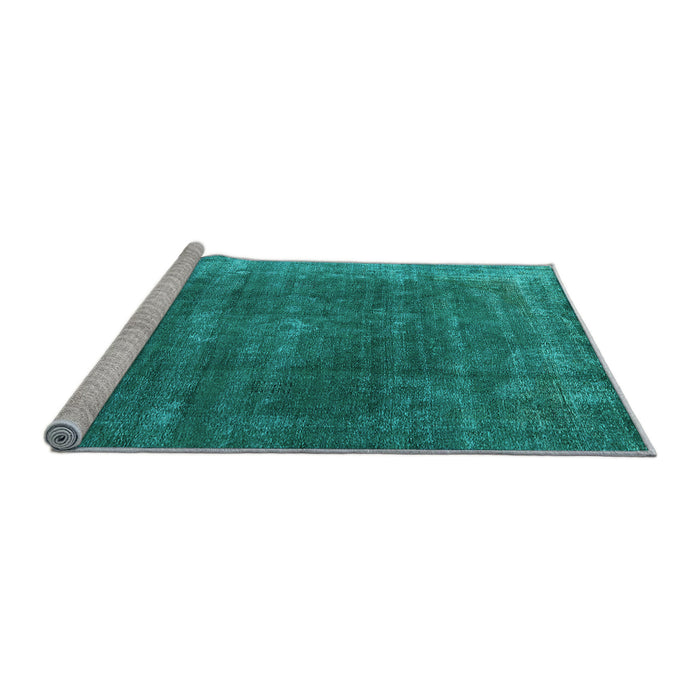 Sideview of Machine Washable Oriental Light Blue Industrial Rug, wshurb2892lblu