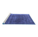 Sideview of Machine Washable Oriental Blue Industrial Rug, wshurb2892blu