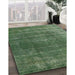 Machine Washable Industrial Modern Medium Forest Green Rug in a Family Room, wshurb2892