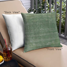 Front View of Mid-Century Modern Urban Square Medium Forest Green Throw Pillow, 18 inch by 18 inch, pwurb2892