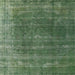 Square Mid-Century Modern Forest Green Oriental Rug, urb2892