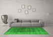 Machine Washable Oriental Green Industrial Area Rugs in a Living Room,, wshurb2892grn