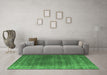 Machine Washable Oriental Emerald Green Industrial Area Rugs in a Living Room,, wshurb2892emgrn