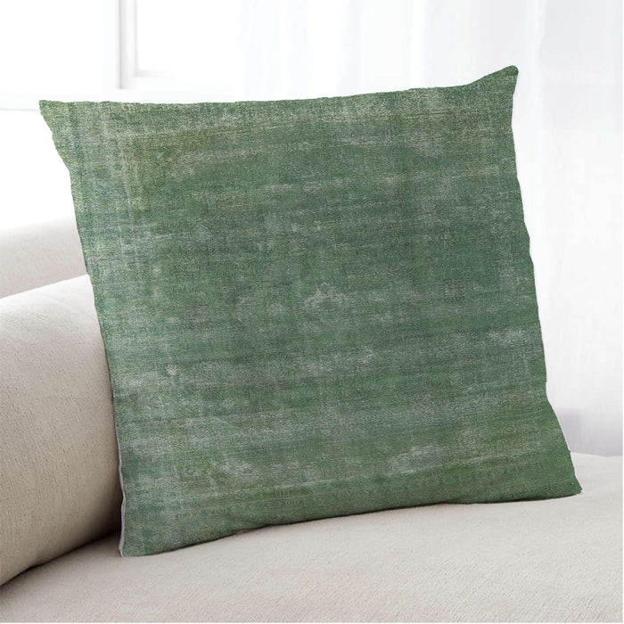 Lifestyle Image of Mid-Century Modern Urban Square Medium Forest Green Throw Pillow, 18 inch by 18 inch, pwurb2892