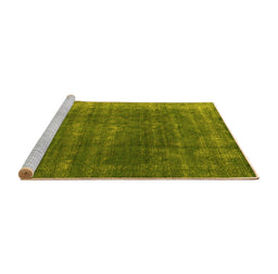 Sideview of Machine Washable Oriental Yellow Industrial Rug, wshurb2892yw