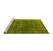 Sideview of Machine Washable Oriental Yellow Industrial Rug, wshurb2892yw