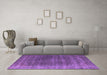 Machine Washable Oriental Purple Industrial Area Rugs in a Living Room, wshurb2892pur