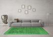Machine Washable Oriental Emerald Green Industrial Area Rugs in a Living Room,, wshurb2893emgrn