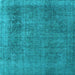 Square Machine Washable Oriental Light Blue Industrial Rug, wshurb2893lblu