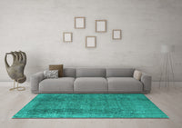 Machine Washable Oriental Turquoise Industrial Rug, wshurb2893turq