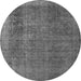 Round Oriental Gray Industrial Rug, urb2893gry